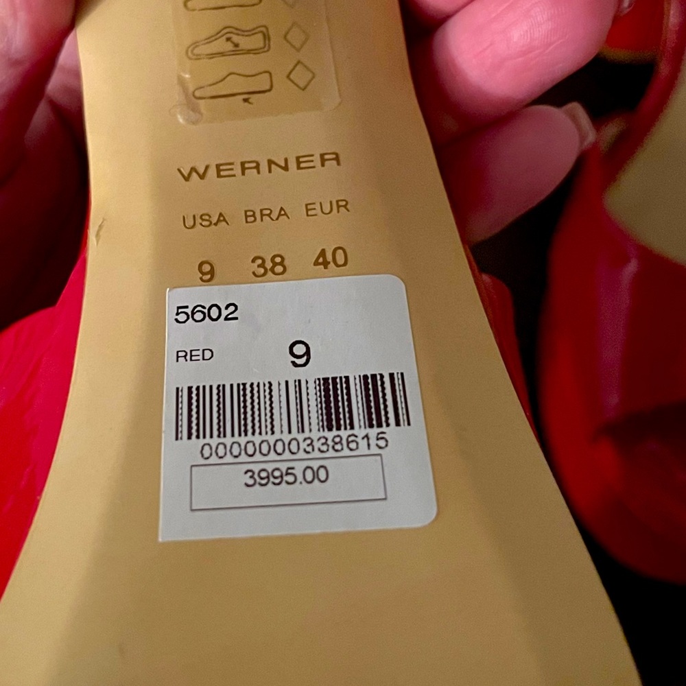 Werner Red Platform Heels - Picture 9 of 12